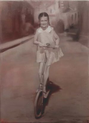 Girl on an autoped