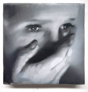 Startled girl