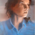 Girl with blue shirt