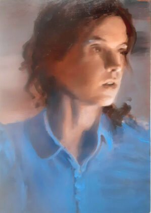 Girl with blue shirt